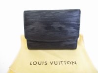 LOUIS VUITTON Epi Black Leather Trifold Card Holder #9057