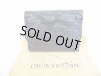 LOUIS VUITTON Epi Black Leather Trifold Card Holder #9057