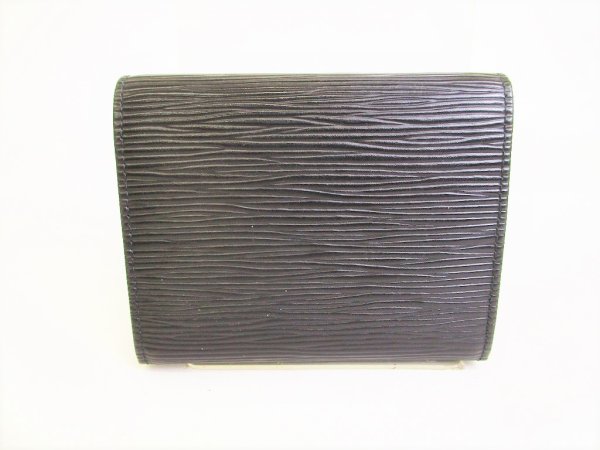 Photo2: LOUIS VUITTON Epi Black Leather Trifold Card Holder #9057