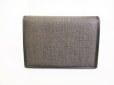 Photo2: BVLGARI Weekend Gray PVC Canvas Black Leather Business Card Case #9062 (2)