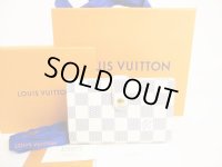 LOUIS VUITTON Damier Azur White Leather Bifold Wallet Viennois #9066