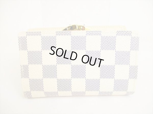 Photo2: LOUIS VUITTON Damier Azur White Leather Bifold Wallet Viennois #9066