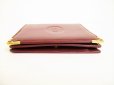 Photo5: Cartier Must de Cartier Bordeaux Leather Bifold Wallet Purse #9067