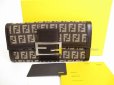 Photo1: FENDI Zucca Canvas Brown Leather Bifold Long Wallet Flap Wallet #9068 (1)