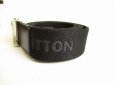 Photo2: LOUIS VUITTON Black Logo Canvas Silver Buckle 35MM Belt #9071 (2)