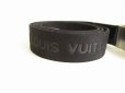 Photo3: LOUIS VUITTON Black Logo Canvas Silver Buckle 35MM Belt #9071