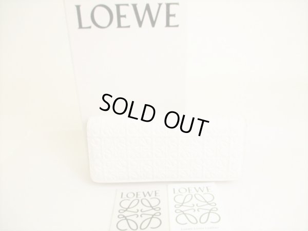 Photo1: LOEWE Anagram White Leather Bifold Long Wallet Flap Wallet #9074