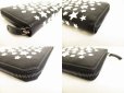 Photo7: Jimmy Choo White Enamel Stars Black Leather Round Zip Wallet CARNABY #9088