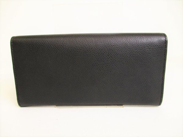 Photo2: FENDI Black Leather Flap Long Wallet Continental Wallet #9090