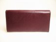 Photo2: Salvatore Ferragamo Gancini Gold H/W Bordeaux Leather Flap Wallet #9103 (2)