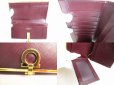 Photo8: Salvatore Ferragamo Gancini Gold H/W Bordeaux Leather Flap Wallet #9103