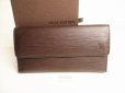 Photo1: LOUIS VUITTON Epi Dark Brown Leather Flap Long Wallet International #9109 (1)