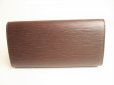 Photo2: LOUIS VUITTON Epi Dark Brown Leather Flap Long Wallet International #9109 (2)