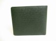 Photo2: LOUIS VUITTON Episea Green Taiga Leather Bifold Bill Wallet #9117 (2)