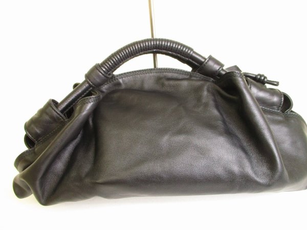 Photo2: LOEWE Black Leather Hand Bag Nappa Aire #9118
