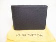 Photo1: LOUIS VUITTON Ardoise Black Taiga Leather Bifold Bill Wallet #9127 (1)