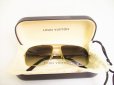 Photo1: LOUIS VUITTON Gold Metal Sunglasses Eye Wear Pilot Attitude #9128 (1)