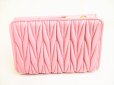 Photo2: miumiu Rose Leather Matelasse Bifold Wallet Compact Wallet #9129 (2)