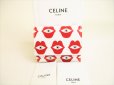 Photo1: CELINE White Red Leather Small Trifold Wallet Compact Wallet #9133 (1)