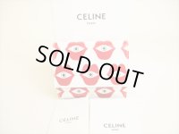 CELINE White Red Leather Small Trifold Wallet Compact Wallet #9133