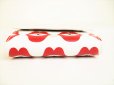 Photo5: CELINE White Red Leather Small Trifold Wallet Compact Wallet #9133