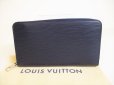 Photo1: LOUIS VUITTON Epi Navy Blue Leather Zippy Organizer Round Zip Wallet #9137 (1)