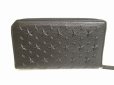 Photo2: Jimmy Choo Embossed Stars Black Leather Round Zip Wallet #9146 (2)