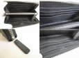 Photo8: Jimmy Choo Embossed Stars Black Leather Round Zip Wallet #9146