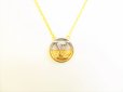 Photo1: LOUIS VUITTON Gold Silver LV Circle Medallion L TO V Necklace #9147 (1)