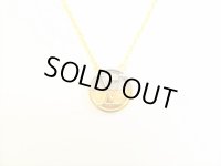 LOUIS VUITTON Gold Silver LV Circle Medallion L TO V Necklace #9147