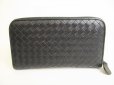 Photo2: BOTTEGA VENETA Intrecciato Black Leather Round Zip Wallet Purse #9151 (2)
