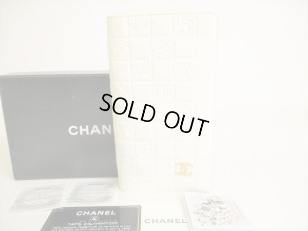 Photo1: CHANEL CC Icon Collection White Leather Bi-fold Long Flap Wallet #9156
