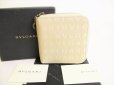 Photo1: BVLGARI Logo Mania Beige Canvas Brown Leather Bifold Wallet #9157 (1)