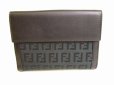 Photo2: FENDI Black Zucch Canvas Leather Bifold Wallet Compact Wallet #9162 (2)