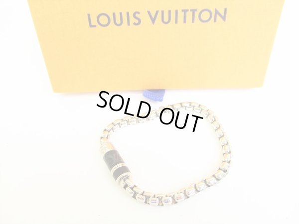 Photo1: LOUIS VUITTON Monogram Eclipse Chain Bracelet #9169