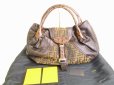 Photo1: FENDI Braided Handle Dark Brown Leather Zucca Spy Bag Hand Bag Purse #9172 (1)