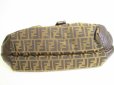 Photo5: FENDI Braided Handle Dark Brown Leather Zucca Spy Bag Hand Bag Purse #9172