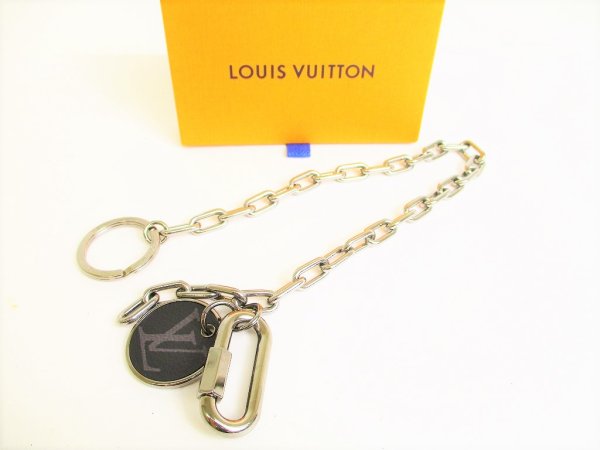Photo1: LOUIS VUITTON Monogram Eclipse Key Chain Key Ring #9177