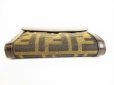 Photo5: FENDI Zucch Canvas Dark Brown Leather Bifold Wallet Compact Wallet #9179