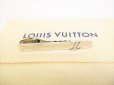 Photo1: LOUIS VUITTON Silver Steel LV Motif Necktie Pin Tie Clip #9181 (1)