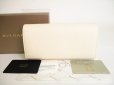 Photo1: BVLGARI Logo Opal White Leather Infinitum Flap Large Wallet #9187 (1)