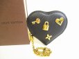 Photo1: LOUIS VUITTON Epi Lovelock Black Leather Heart Motif Coin Purse #9188 (1)