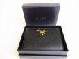 Photo12: PRADA Saffiano Black Hibiscus Leather Bifold Wallet Compact Wallet #9192
