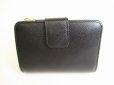 Photo2: PRADA Saffiano Black Hibiscus Leather Bifold Wallet Compact Wallet #9192 (2)