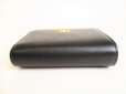 Photo5: PRADA Saffiano Black Hibiscus Leather Bifold Wallet Compact Wallet #9192
