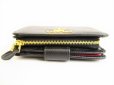 Photo6: PRADA Saffiano Black Hibiscus Leather Bifold Wallet Compact Wallet #9192