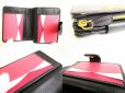 Photo8: PRADA Saffiano Black Hibiscus Leather Bifold Wallet Compact Wallet #9192