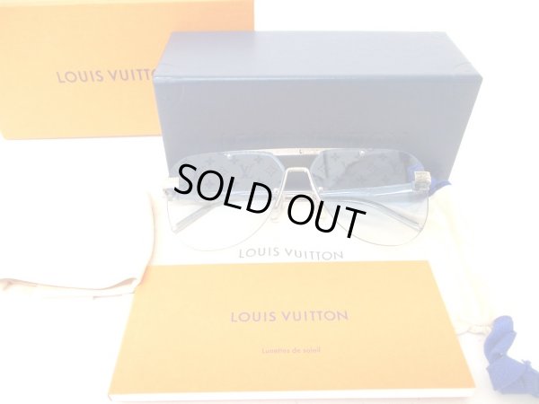 Photo1: LOUIS VUITTON Blue Monogram Lens LV Ash Sunglasses Eye Wear #9206