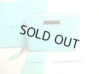 Tiffany & Co. Blue Leather Round Zip Coin Purse #9208