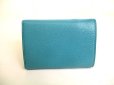 Photo2: miumiu Blue Green Leather Madras Trifold Wallet Compact Wallet #9224 (2)